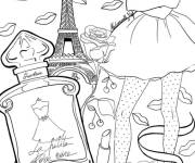 Coloriage Paris ville de fragrance et de fashion