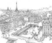 Coloriage Paris vue de haut