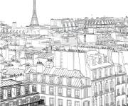 Coloriage Paris vue du ciel