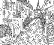 Coloriage Rue historique de Paris
