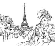 Coloriage Semaine de la mode &agrave; Paris