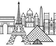 Coloriage et dessins gratuit Symboles et monuments de Paris à imprimer