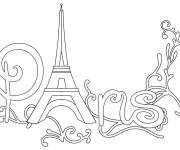 Coloriage Texte Paris magique