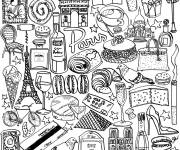 Coloriage Tous les symboles de Paris