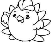 Coloriage Paonne Kawaii de Pikmi Pops