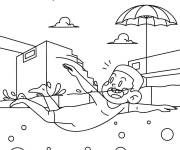 Coloriage C'est l'été et il est temps de nager dans la piscine