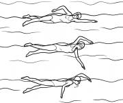 Coloriage Compétition de natation adulte dans la piscine
