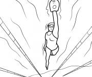 Coloriage Course de nageur dans la piscine gs