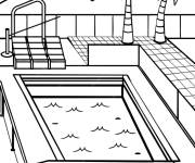 Coloriage Croquis d'une grande piscine