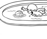 Coloriage et dessins gratuit Enfant et ballon dans une piscine maternelle à imprimer