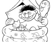 Coloriage et dessins gratuit Enio dans la piscine pour enfants à imprimer