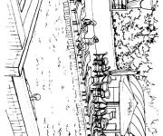 Coloriage Image de piscine pendant l'&eacute;t&eacute;