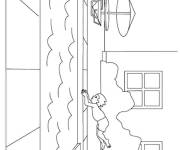Coloriage Le saut dans la piscine maternelle