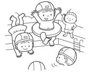 Coloriage Le saut dans la piscine pour les b&eacute;b&eacute;s