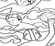 Coloriage Match dans la piscine