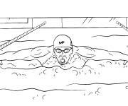 Coloriage Michael Phelps dans la piscine