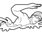 Coloriage Nageur dans la piscine olympique