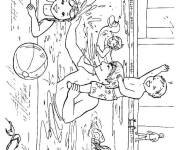 Coloriage Papa avec son petit dans la piscine