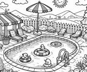 Coloriage Piscine de la compagne