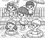 Coloriage Piscine de la maison est le meilleur amusement d'&eacute;t&eacute;