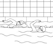 Coloriage Piscine et compétition de natation