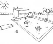 Coloriage Piscine facile au crayon