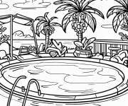 Coloriage Piscine prestigieuse