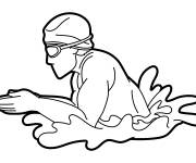 Coloriage Psicine et natation en papillon