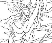 Coloriage Sport de natation dans la piscine