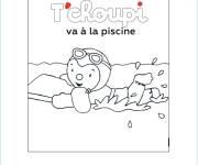 Coloriage Tchoupi dans la piscine