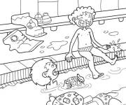 Coloriage Une journ&eacute;e inoubliable a la piscine