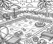Coloriage Une piscine magique en ligne