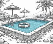 Coloriage Une vide piscine au d&eacute;sert