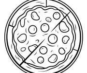 Coloriage Dessin de Pizza illustr&eacute;e