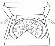 Coloriage Dessin facile d’une pizza et d’une boîte