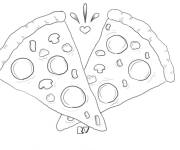 Coloriage Deux pi&egrave;ces de pizza
