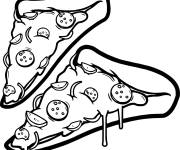 Coloriage Deux tranches de pizzas aux fromages