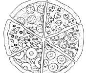 Coloriage Diff&eacute;rentes garnitures de pizzas