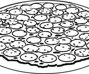 Coloriage Grosse pizza &agrave; imprimer