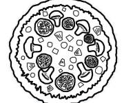 Coloriage Image de pizza Mimosa au jambon