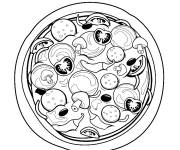 Coloriage Imprime cette Pizza aux champignons