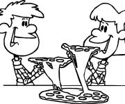 Coloriage Le diner aujourd'hui est une pizza