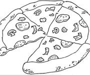 Coloriage Nourriture de pizza d&eacute;licieuse