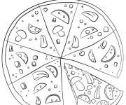 Coloriage Pizza adorable