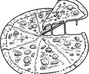 Coloriage Pizza au fromage en noir et blanc