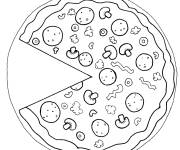 Coloriage Pizza au prosciutto &agrave; colorier