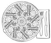 Coloriage Pizza aux asperges