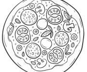 Coloriage Pizza aux tomates savoureux