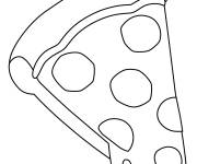 Coloriage et dessins gratuit Pizza avec fromage et tomate en &eacute;moji à imprimer