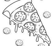 Coloriage Pizza avec fromage fondu et pepperoni